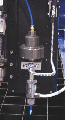 Pneumatic Drill Facilitates Waterjet Cutting